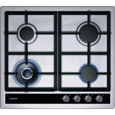 Siemens EC645HC90E 60cm Gas Hob with Flame Failure and Wok Burner in Stainless Steel Siemens EC645HC90E 60cm Gas Hob with Flame Failure and Wok Burner in Stainless Steel